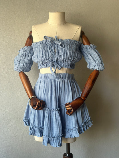 Mini Freya Özel Tasarım 2’li Takım - Bebe Mavi