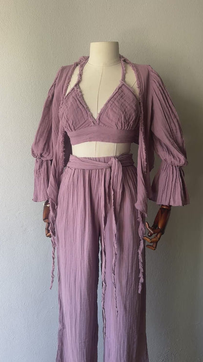 Riva Özel Tasarım 3lü Takım - Gül Kurusu