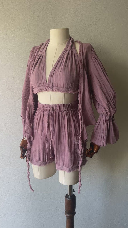 Özel Tasarım 3lü takım - Gül Kurusu