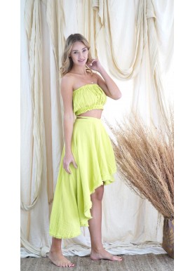 Fıstık Renk Straplez Crop