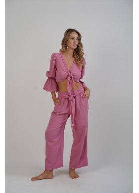 Pembe Rengi Uzun Kol Bluz