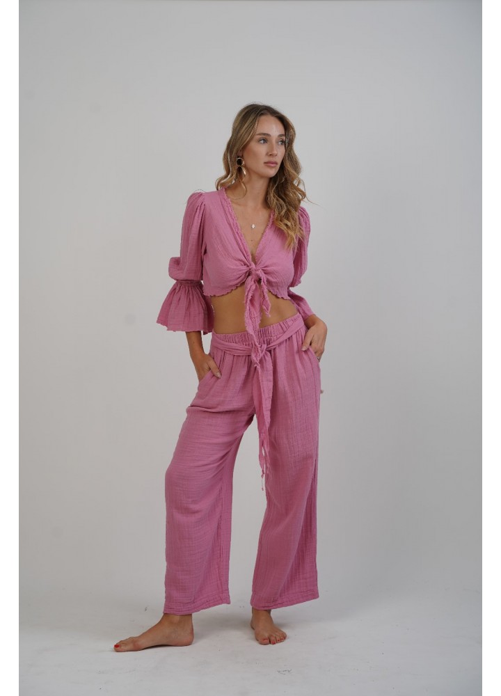 Pembe Rengi Uzun Kol Bluz